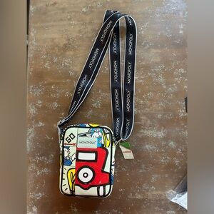 NWT Monopoly brand crossbody purse, bag. zip closure, adjustable